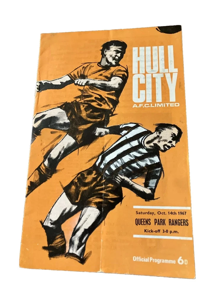 Hull City v QPR Oct 14 1967 Boothferry Park Big Paddy Greenwood  M Swan Div2 - Image 1 of 4