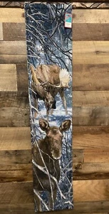 Weihnachtsmann Haus Elch Wandteppich Wandbehang 39”x8” Winterszene - Bild 1 von 7