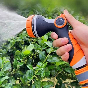 More details for garden hose pipe water spray gun set 10 adjustable nozzles hose connectors wash