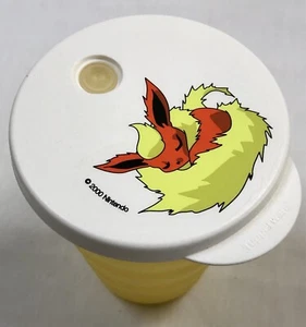 Tupperware Pokemon Flareon Lid With 11oz  Yellow Impressions Cup Tumbler NOS - Picture 1 of 6