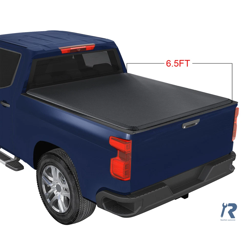 6.5ft Bed Sof Roll-up Tonneau Cover fit for Chevy Silverado/gmc Sierra 14-19 - Image 1 of 4