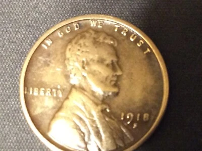 1918 S, lincoln wheat, Double struck mint mark see pictures - Image 1 of 4