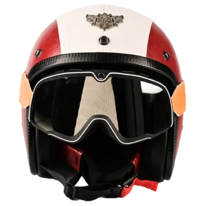 Vintage 3/4 Open Face Motorcycle Helmet With Windshield Goggles Retro Style - Picture 1 of 35