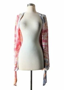 YOUNG FABULOUS & BROKE Top Carmen Tie Dye Balloon Sleeves Boho Rayon MEDIUM - Picture 1 of 5