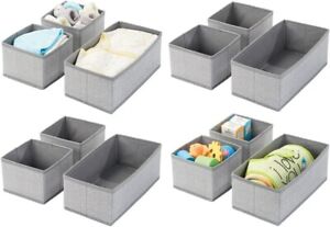 mDesign Set of 12 Wardrobe Storage Bins Multipurpose Kid's Bedroom Storage Boxes
