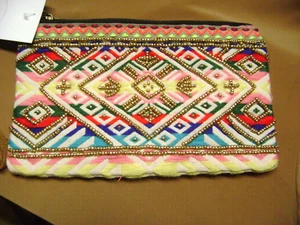NWOT- MACCHIA DI RUGGINE BOHO ASTEC BEADED WRISTLET - ZIPPER,MULTICOLOR STRAP - Picture 1 of 8