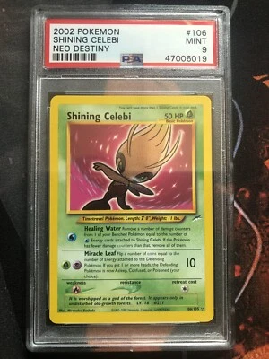 2002 Pokemon Shining Celebi Neo Destiny 106/105 PSA 9 MINT!  SECRET RARE! - Image 1 of 2