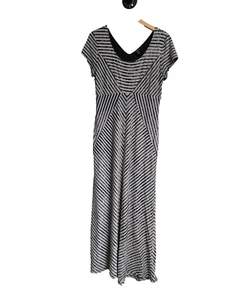 Style & Co Woman's Black Striped Maxi Dress Medium - Picture 1 of 6