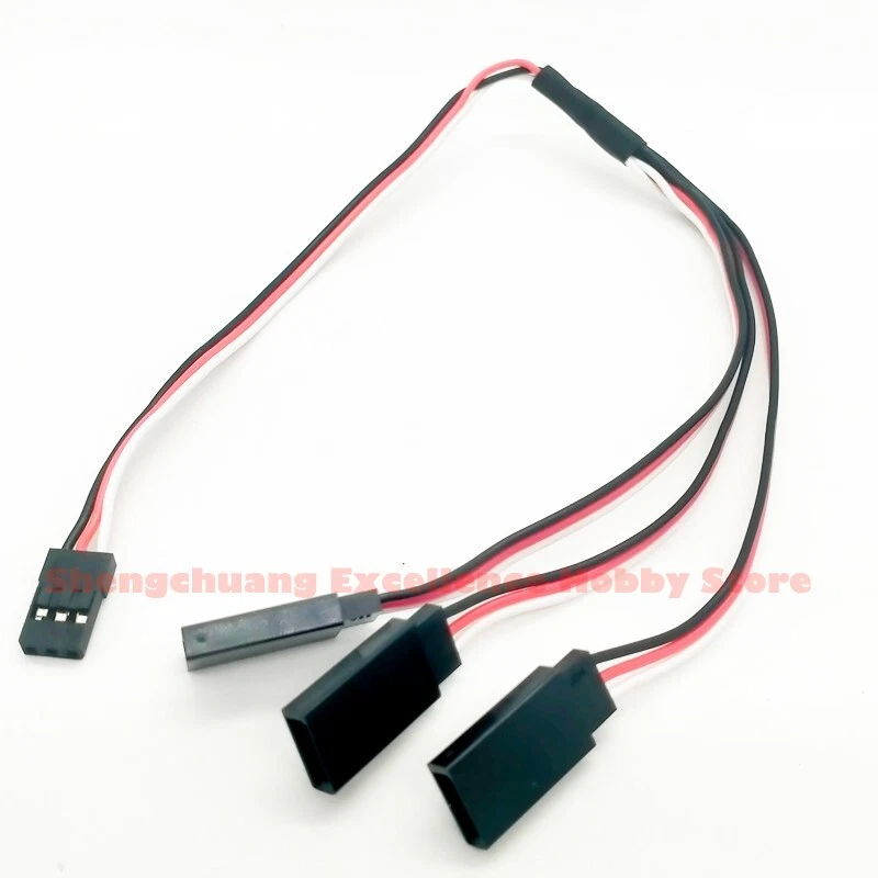 2pcs 1to3 Y Servo Extent Cable 300mm 26AWG Lead Wire 1M3F for JR Futaba Receiver - Image 1 of 1