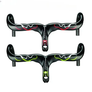 Bicycle Drop Bar Internal Routing Carbon Fiber Road Bike Integrated Handlebars - Picture 1 of 16