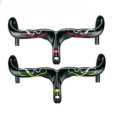 Bicycle Drop Bar Internal Routing Carbon Fiber Road Bike Integrated Handlebars  - Image 1 of 4