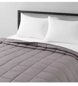 All-Season Cotton Weighted Blanket - 15-Pound 60" x 80" (Full/Queen) Grey - Picture 1 of 7
