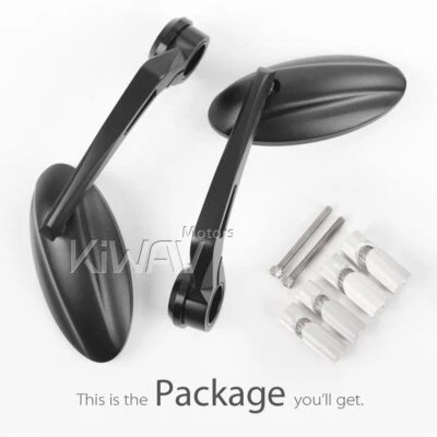 Espejos retrovisores de extremo de barra KiWAV para motocicleta ultra negros para Honda VTX1800C3 2005-2006 Foto 1 de 4