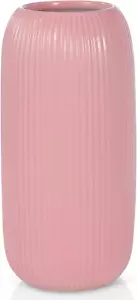 Pink Ceramic Vase for Flowers, 8 INCH Flower Vase Modern Pink Vase Home Decor, R - Picture 1 of 12