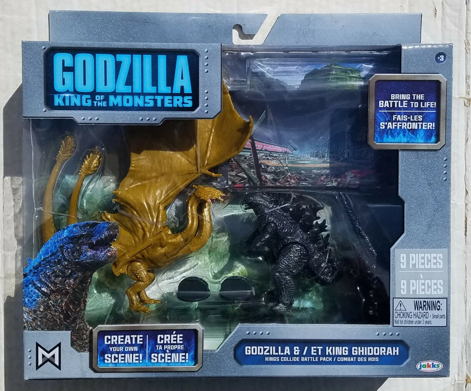 JAKKS Pacific Godzilla King of The Monsters & King Ghidorah Toy Figure Set