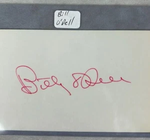 VINTAGE Billy O'Dell Baltimore Orioles Autographed Signed 3x5 Index Card - Picture 1 of 1
