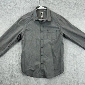 Howe Button Up Shirt Adult Medium Black Hairline Stripes Long Sleeve Pocket Mens - Picture 1 of 10