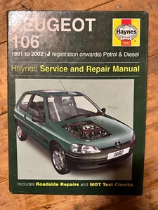 Peugeot 106 1991 2002 all models petrol and diesel Haynes workshop manual 1882 - Picture 1 of 1