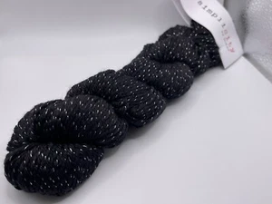 Hikoo Simplicity Metallic #304 Black Silver Merino Wool Blend Yarn 50g 117y - Picture 1 of 5