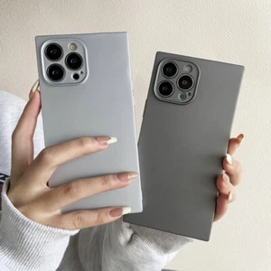 Rectangle Case For iPhone 16 15 14 13 12 11 Pro Max 8 Shockproof Silicone Cover - Picture 1 of 15