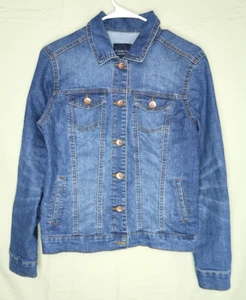 Cavalini Denim Collection Denim Jacket Small Trucker Distressed Custom Gun GVR - Picture 1 of 12