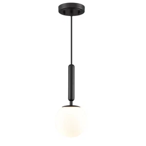 Mid Century Glass Globe Pendant Light Black Pendant Lighting for Kitchen Island - Picture 1 of 12