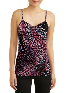 No Boundaries Women's Juniors Rib Cami Shirt MEDIUM 7-9 Ruched Neckline Animal - Picture 1 of 3