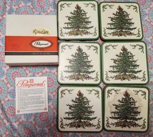 Sottobicchieri Pimpernel (6) Albero di Natale Spode finitura Deluxe con scatola!!MAI USATO!! - Foto 1 di 1
