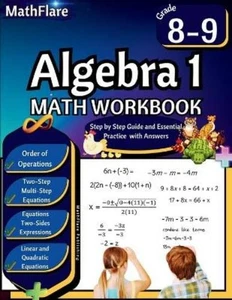 Mathflare Publishing Algebra 1 Workbook 8th and 9th Grade (Paperback) - Picture 1 of 1