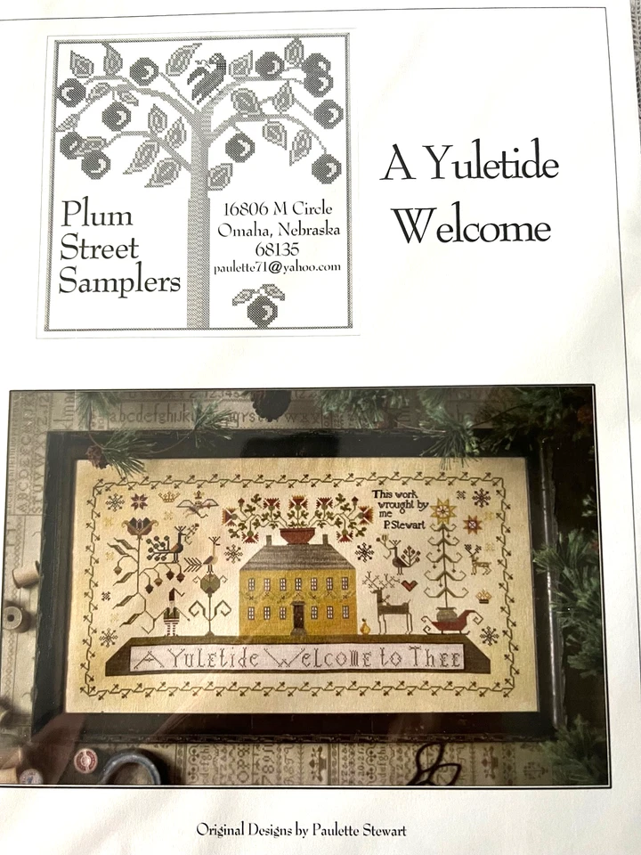 Plum Street Samplers- A Yuletide Welcome chart - Image 1 of 2