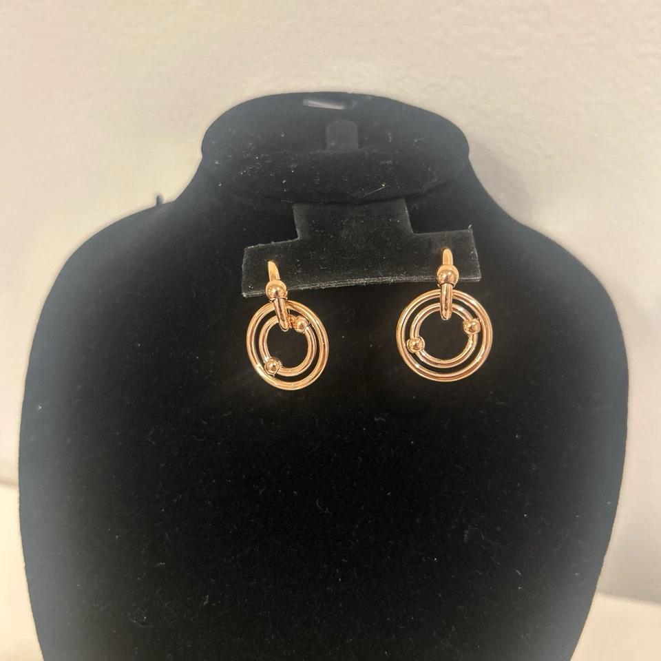 Brincos de gota Folli Follie elegantemente ouro rosa círculo - Imagem 1 de 1