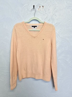 Jersey de golf Tommy Hilfiger para mujer talla mediana 100 % lana de cordero tejido rosa Foto 1 de 4