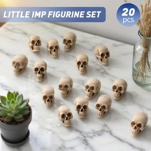20 Mini Skelett Kopf Tischdeko Halloween Resin Miniatur Totenkopf Figuren - Bild 1 von 27