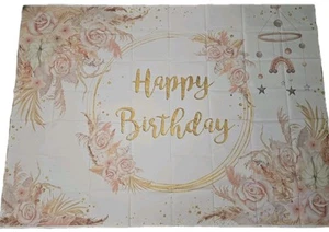 Happy Birthday Backdrop Banner Background Photo Party Large Decoration  - Picture 1 of 1