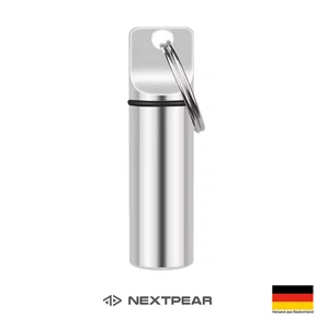 Pillendose Schlüsselanhänger klein Aluminium Mini Tablettenbox Wasserdicht Reise - Bild 1 von 14