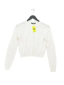 Brandy Melville Cardigan Donna XS Bianco Cotone con Acrilico Girocollo Cardigan - Foto 1 di 6