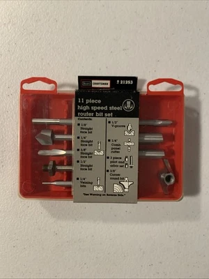 New Vintage Craftsman 21253 1/4" Shank 11 Piece High Speed Steel Router Bit Set - Image 1 of 3