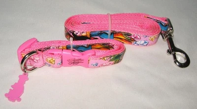 NEW Christian Audigier Pink Dog Collar & Leash Set XS – HTF - Image 1 of 4