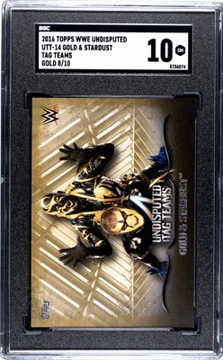 2016 Topps WWE Undisputed Tag Team Goldust Stardust Cody Rhodes Gold /10 SGC 10 - Image 1 of 2
