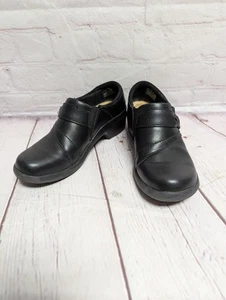 Clarks Womens Angie Pearl Slip On Shoes Loafers Black Leather Work Size 6.5M EUC - Bild 1 von 9