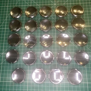 Vintage MCM 2” Round Beveled Concave Silver tone Pull Knob Lot Of 24 - Picture 1 of 5