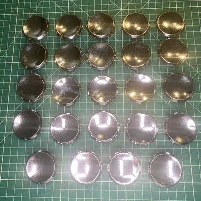 Vintage MCM 2” Round Beveled Concave Silver tone Pull Knob Lot Of 24 - Image 1 of 4