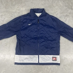 Vintage Nike Swoosh Team Sports Windbreaker Jacket Kid Size L 14-16 Full Zip - Picture 1 of 7