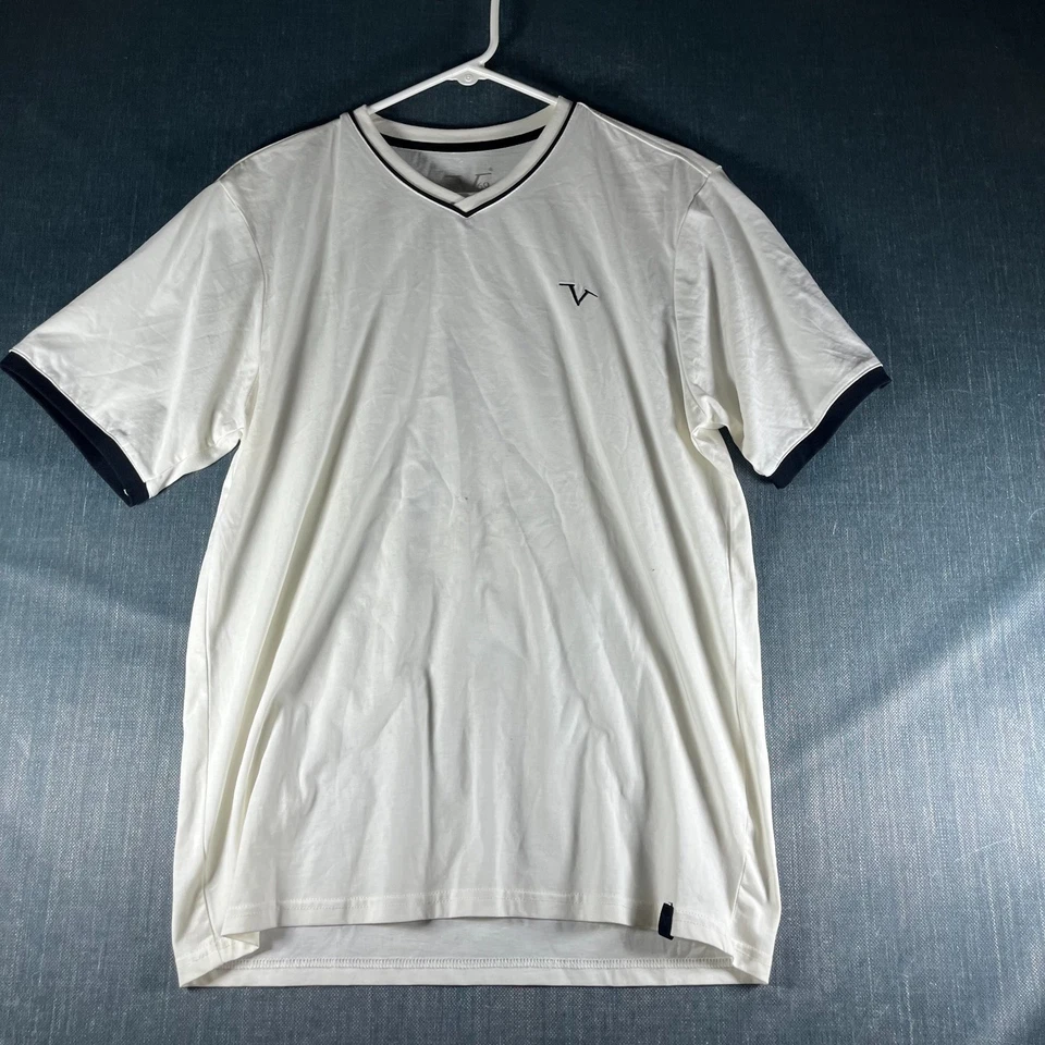 V1969 Italia Men's T-Shirt Size M White V-Neck Cotton Short Sleeve Casual Tee - Image 1 of 4