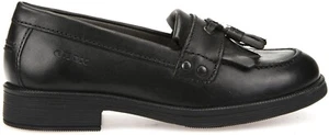 Geox Agata Junior Girls Black Leather Slip On School Shoes UK1.5 EU34 J4449A - Picture 1 of 2
