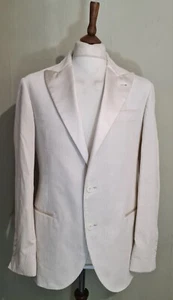 Brunello Cucinelli Corduroy Tuxedo Peak Lapel Blazer Jacket Cream uk 38 RR £3899 - Picture 1 of 9
