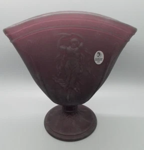 Fenton Purple Satin Dancing Lady Fan Vase. Marked 2007~~Gorgeous! - Picture 1 of 5