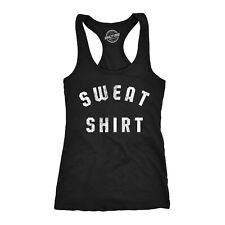 Womens Fitness Tank Sweat Shirt Tanktop Funny Workout Gym Graphic Shirt (Black)
