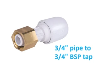 Confezione 5 Connettore Rubinetto Hep2O Mezzo Pollice 3/4" Dritto BSP HD25A5W Pushfit IMPERIAL - Foto 1 di 4