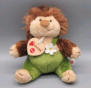 Trudi Bussi Plush Hedgehog Green Overall White Daisy Stuffed Animal 5.5" w/Tag - Picture 1 of 8